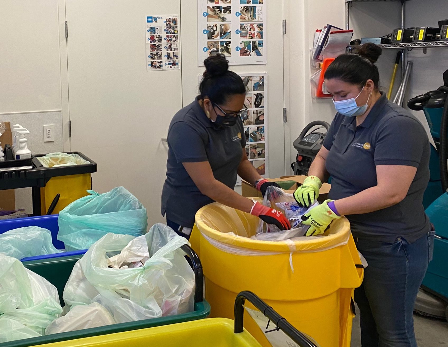ESFM associates sort waste to divert as much as possible from the landfill.