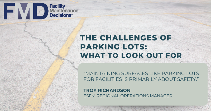 A weathered asphalt surface is the backdrop for a graphic with the FMD logo and a quote from Troy Richardson.