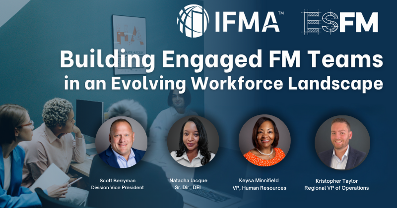 Graphic for the webinar with a stylized office setting background and the panelists' photos in the foreground.